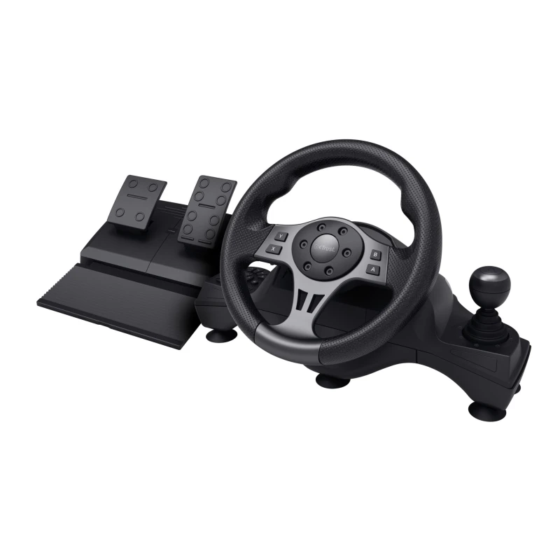 Image of Trust Trust GXT 289 Movi Black USB Steering wheel + Pedals Nintendo Switch, PlayStation 4, Xbox One S, Xbox One X, Xbox Series S, Xbox Series X 25122