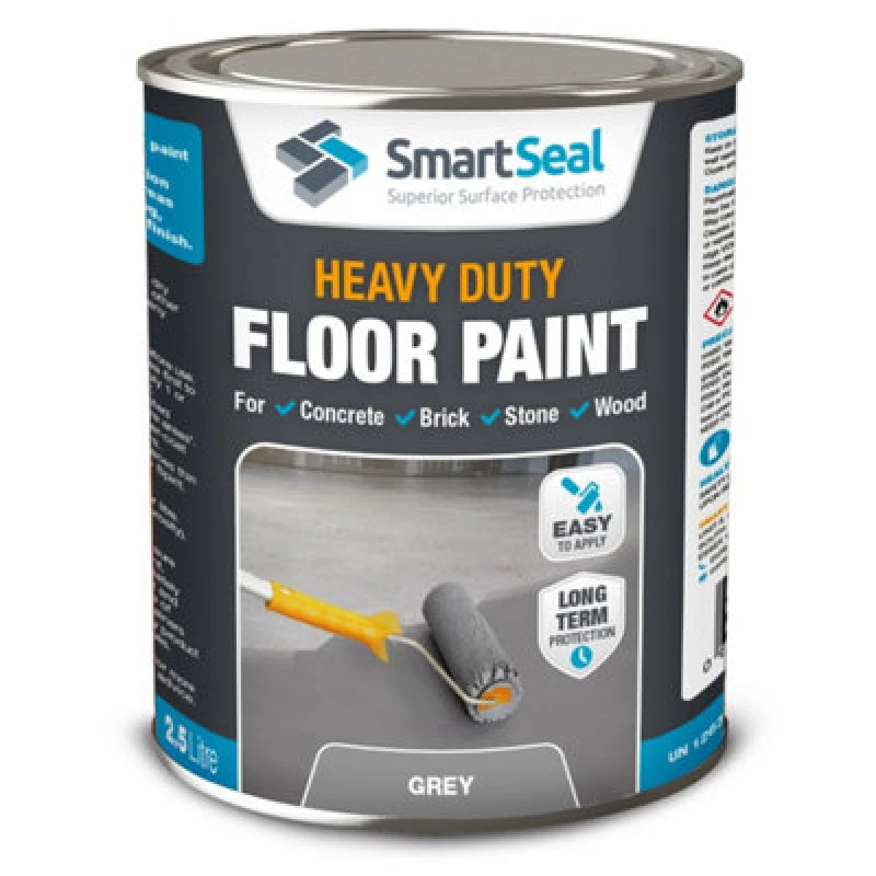 Image of Heavy Duty Floor Paint, Grey, Premium Protection For High Traffic Areas, Anti Slip Finish, Concrete Brick, Stone And Wood, 2.5L