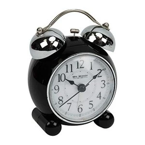 image of Quartz Double Bell Alarm Clock - Black