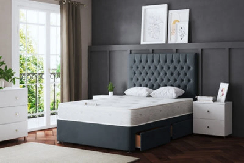 Image of DS LIVING Seraphine Steel Chesterfield Divan Bed With Two Drawers Single AM_CHSTFLD2D_SIN_ST