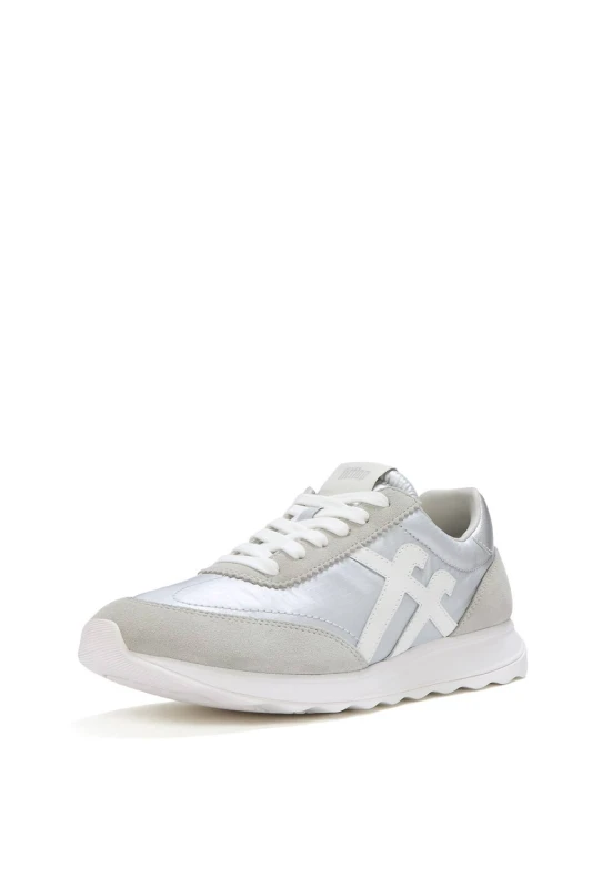 Image of FitFlop Womens Retro-Q FF Sneaker in Silver Size: 5 Silver Female 5