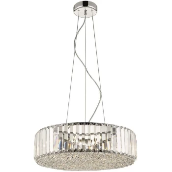 Image of Spring Lighting - 5 Light Small Ceiling Pendant Chrome, Clear with Crystals, G9
