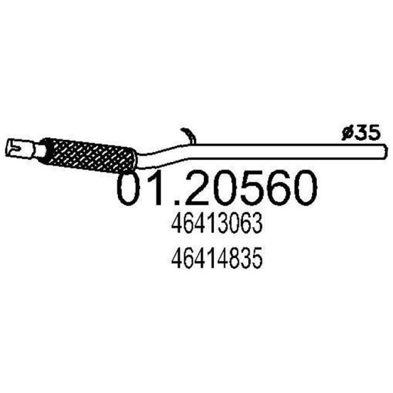 Image of MTS 01.20560 Exhaust Pipe Front, Length: 960mm Exhaust Pipe (17)