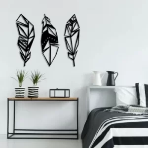 Image of Feather Black Decorative Metal Wall Accessory