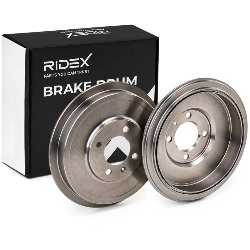 Image of RIDEX 123B0004 Brake Drum Rear Axle, 290mm, without ABS sensor ring Brake Drum (123)