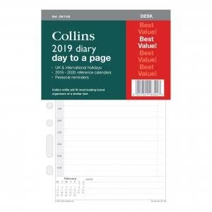 Image of Collins DK1100 2019 Desk Diary Refill Day to A Page Ref DK1100 19