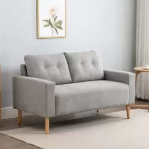 Image of HOMCOM 2 Seater Compact Fabric Sofa Loveseat Grey