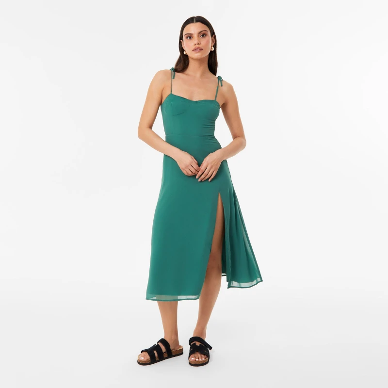 Image of Jack Wills Spaghetti Strap Midi Dress - Green Green 6