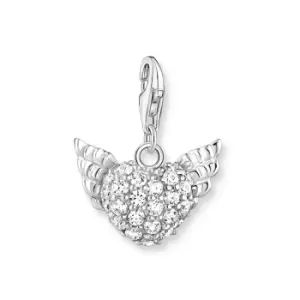 image of THOMAS SABO Silver CZ Winged Heart Charm