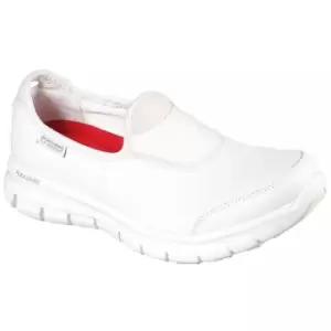 image of Skechers Womens Sure Track Slip Resistant Slip On Work Shoe (5 UK) (White)