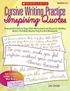 Image of cursive writing practice inspiring quotes reproducible activity pages with