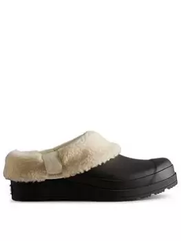 image of Hunter Play Sherpa Insulated Clog Shoes - Black, Size 5, Women