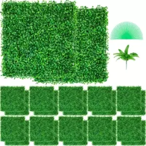 Artificial Boxwood Panel Boxwood Hedge Wall Panels 24pcs 10x10" Garden Decor Diy - main image