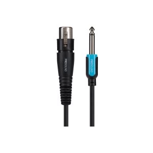 image of ProSound XLR Female Jack to 0.25" Mono Jack Cable 3m Black