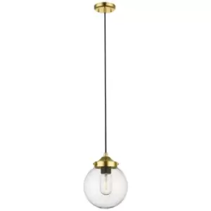 image of Zumaline Riano Globe Pendant Ceiling Light, French Gold, Glass, 1x E27