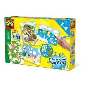Image of SES Creative Childrens My First Colouring with Water Hidden Animals Activity Set