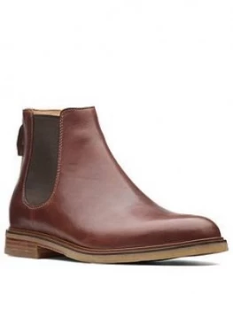 Image of Clarks Clarkdale Gobi Suede Chelsea Boots - Mahogany