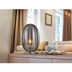 Image of Schuller Lighting - Schuller Ovila Glass Table Lamp Chrome Plated Smoke Grey, E27