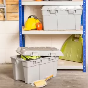Image of Wham Set 2 Upcycle 48 Litre Storage Trunk - Grey