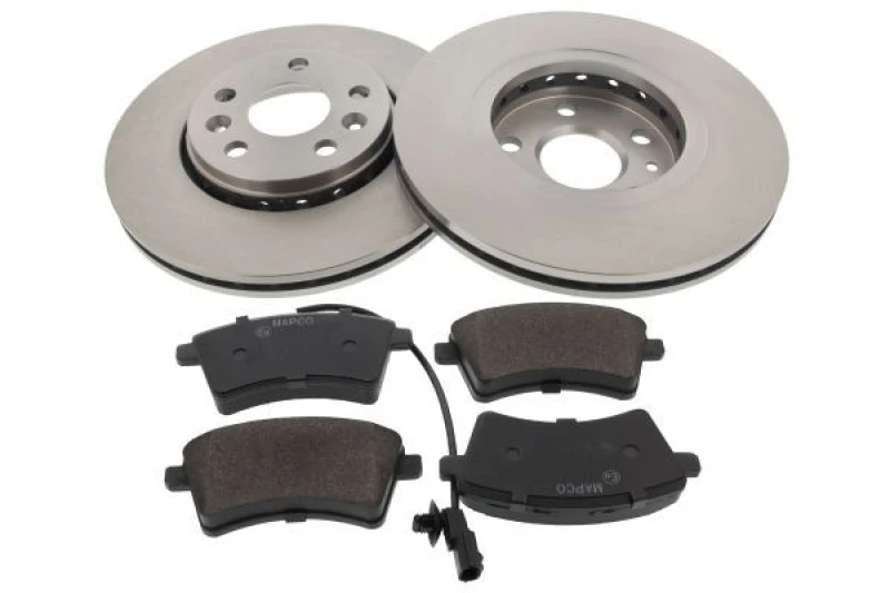 Image of MAPCO 47178 Brake disc and pads set Front Axle, Brake Disc Type: Vented, with integrated wear warning contact Brake Set,disc brakes (3405)