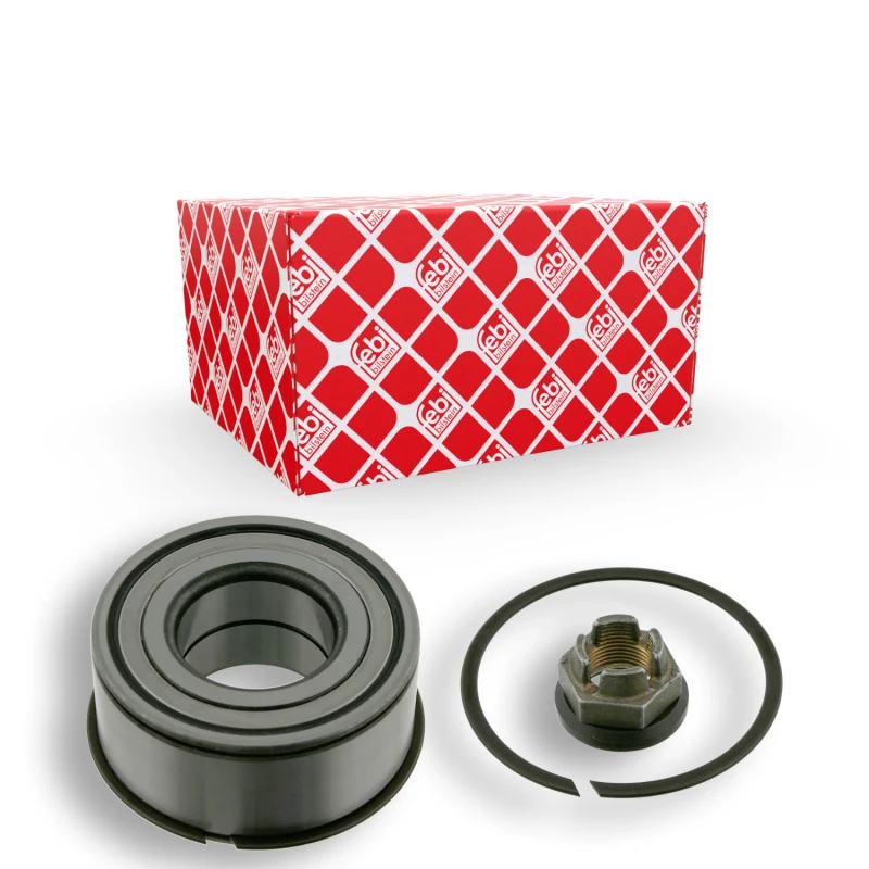 Image of FEBI BILSTEIN 19807 Wheel bearing kit Front Axle Right, with crown nut Wheel Bearing Kit (654)