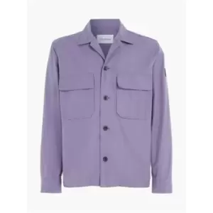 Image of Calvin Klein Cotton Nylon Overshirt - Purple