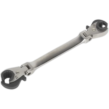 Image of Sealey Flexible Head Ratchet Flare Nut Spanner 10mm x 11mm