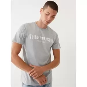 image of True Religion Short Sleeve Logo Crew T Shirt - Grey