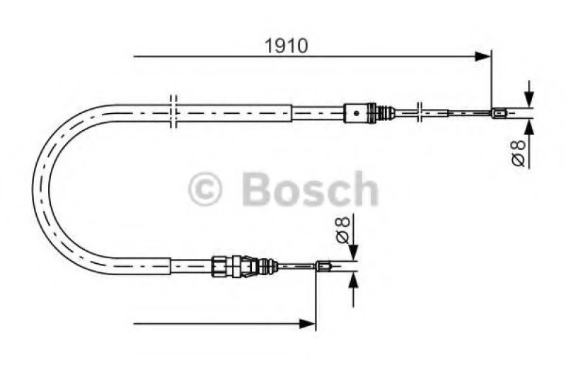 Image of Bosch 1 987 482 323 Brake Cable 1910mm Cable,parking brake (124)