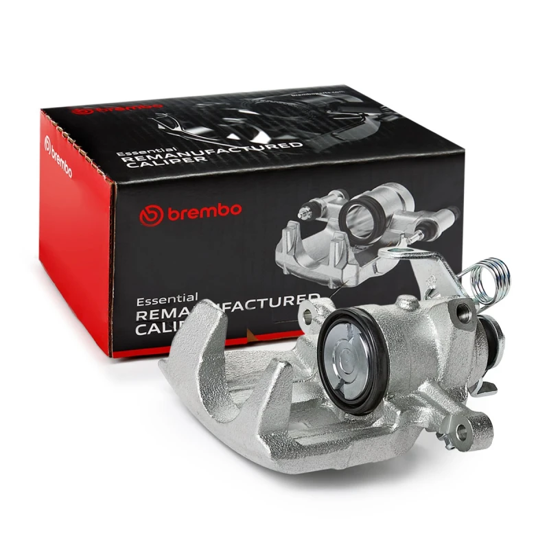 Image of BREMBO F 85 212 Brake caliper ESSENTIAL LINE Rear Axle Left Grey Cast Iron Brake Caliper (78)
