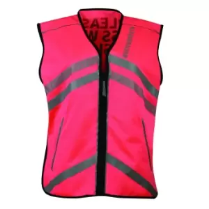 Image of Weatherbeeta Unisex Adult Please Pass Wide And Slow Reflective Vest (M) (Hi Vis Pink)