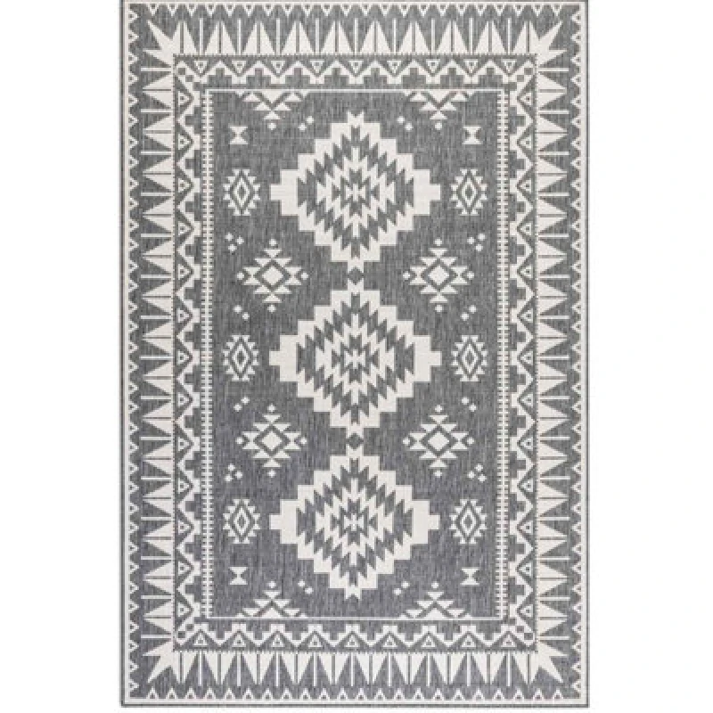 Image of The Rugs Dynamic Reversible Indoor & Outdoor Rug Polypropylene Oriental Rug In Grey