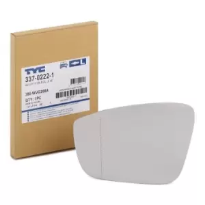 Image of TYC Wing Mirror Glass 337-0222-1 Side Mirror Glass,Mirror Glass VW,SKODA,SEAT,up! Schragheck (121, 122, BL1, BL2),CITIGO,Mii (KF1_)