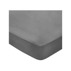 Image of Bedeck of Belfast 300 Thread Count Fitted Sheet Super King Size Charcoal