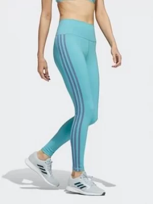 image of adidas Believe This 2.0 3-stripes Long Leggings, Green/White, Size L, Women