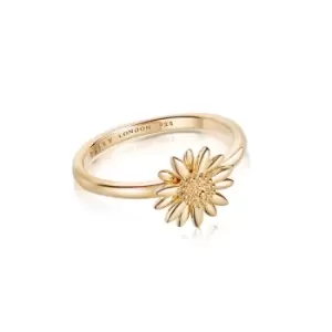 Image of Rings 925 Sterling Silver and 18ct Gold Plate English Daisy Ring 18ct Gold Plate