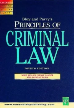 Image of Bloy and Parrys Principles of Criminal Law by Bloy Book