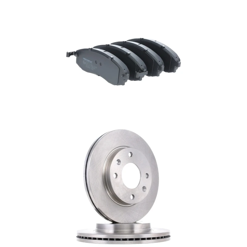 Image of RIDEX 3405B3252 Brake disc and pads set Front Axle, Brake Disc Type: Vented, with acoustic wear warning Brake Set,disc brakes (3405)