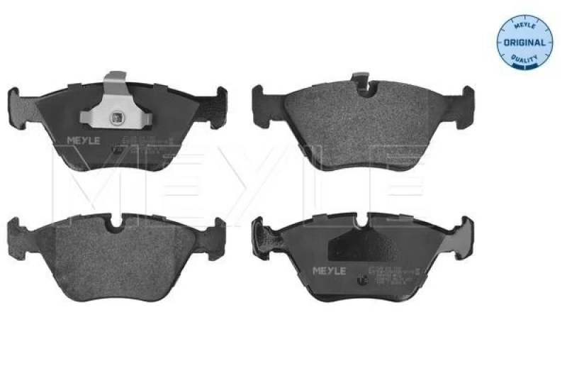 Image of MEYLE 025 216 7720 Brake pad set Front Axle, prepared for wear warning indicator, Original Quality, with anti-squeak plate Brake Pad Set,disc brake (