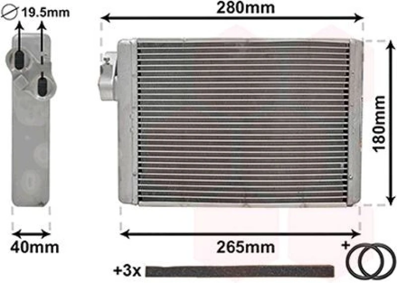 Image of VAN WEZEL Heater matrix VAN WEZEL 03006408