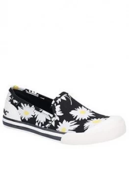 Rocket Dog Jazzin Slip Jazzy Plimsoll - Black, Size 3, Women