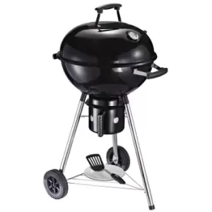 image of Outsunny Freestanding Charcoal Bbq Grill Portable Cooking Smoker Cooker W/ Wheels And Storage Shelves