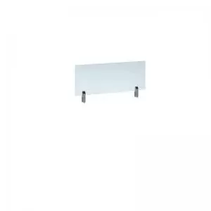 Image of Desktop clear acrylic screen topper with silver brackets 800mm wide