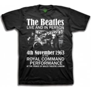 Image of The Beatles Live and in Person Boys Blk TS: XL