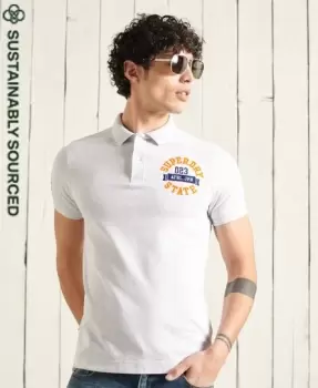 Image of Superdry Mens Organic Cotton Classic Superstate Polo Shirt Light Grey / Ice Marl - Size: S