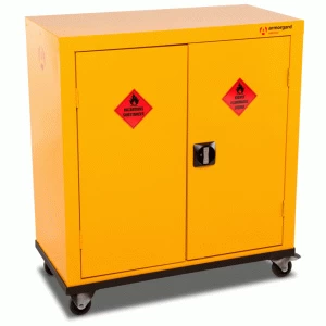 image of Armorgard Safestor Hazardous Materials Secure Mobile Storage Cabinet 900mm 465mm 1010mm