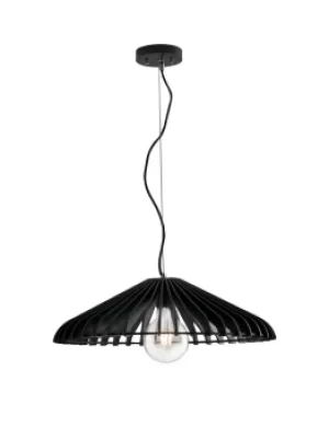 image of CALDER Wire Frame Pendant Ceiling Light Black 50x13.5cm