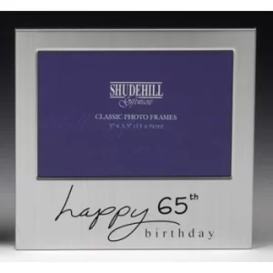 image of Satin Silver Occasion Frame 65th Birthday 5x3