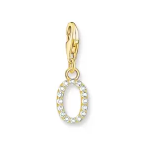 Image of THOMAS SABO Gold Plated Zirconia Letter O Charm