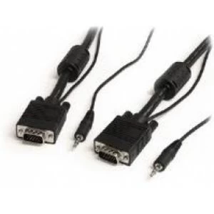 Image of StarTech 15m Coax High Resolution Monitor VGA Video Male to Male Cable with Audio HD15